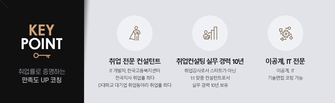 keypoint:취업률로 증명하는 만족도업 코칭